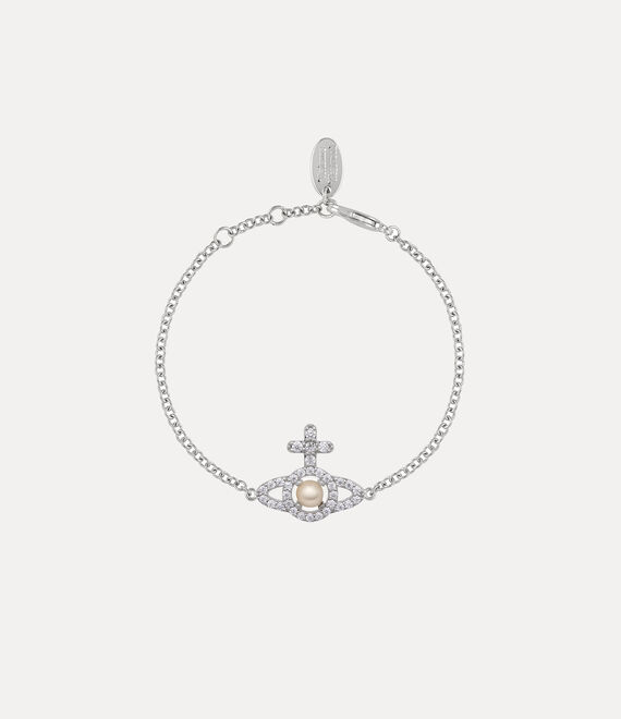 Vivienne Westwood olympia pearl chain bracelet in PLATINUM/CREAMROSE Pearl/WHITE CZ